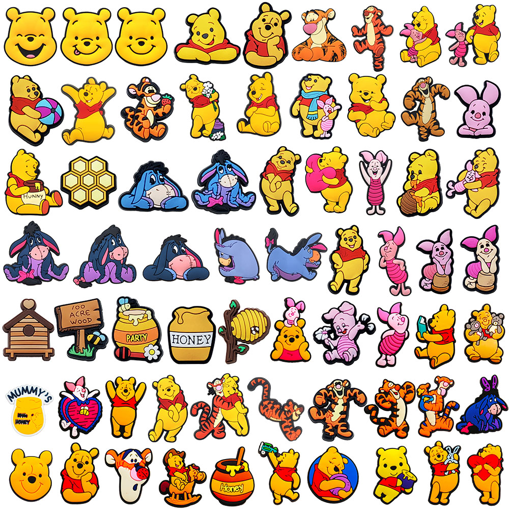 Croc Style Clog - 20-66pcs Cartoon Pooh Piglet Tigger Honey