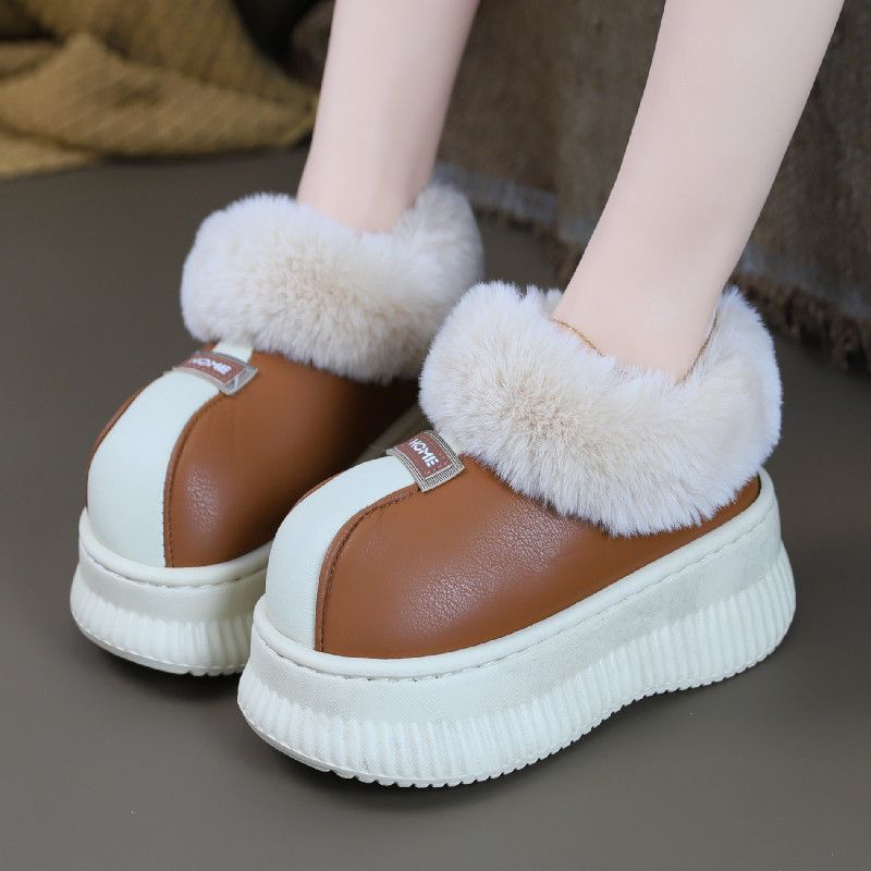 Women Shoes Waterproof - House Slippers for Women New Leather