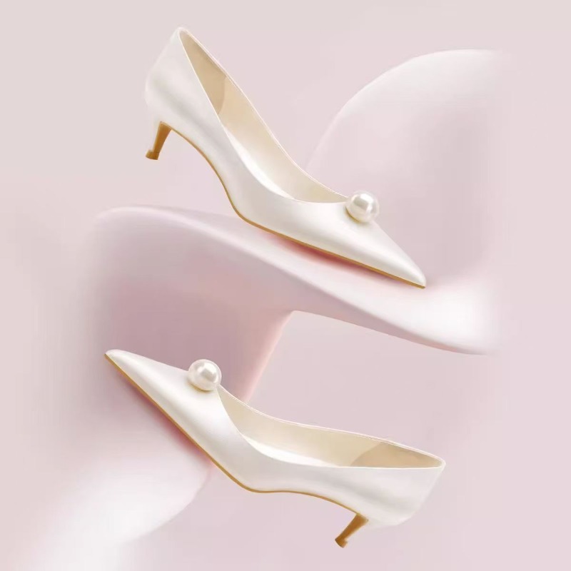 Women'S Shoes In Fashion - 2026 New Luxury Designer White Satin