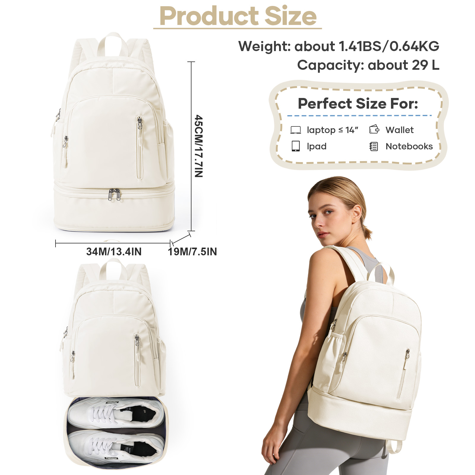 Gym Backpack for Women, Waterp - Women'S Shoes Volleyball incelemesi ve fiyatı