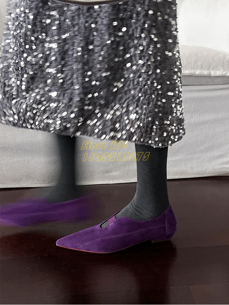 Purple Suede Pointy Toe Pumps  - Pointed Toe Flat incelemesi ve fiyatı