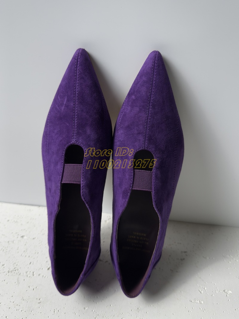 Purple Suede Pointy Toe Pumps  - Pointed Toe Flat incelemesi ve fiyatı