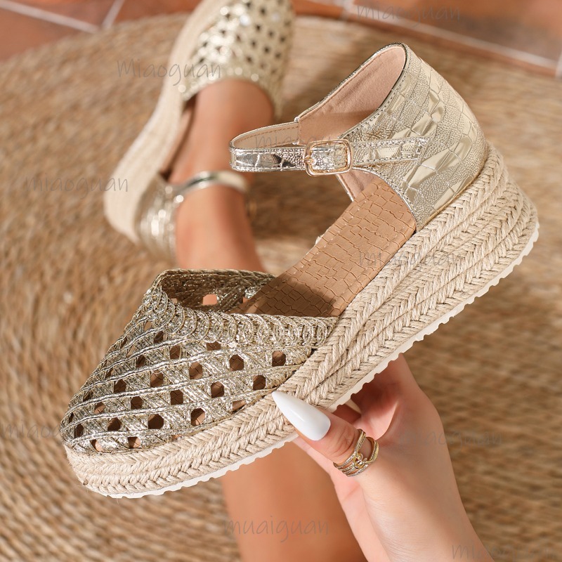 Boho Women's Hollow Out Woven  - Espadrille Wedge Shoes incelemesi ve fiyatı