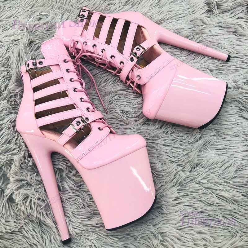 Pink Patent Leather Striped Ho - Women Shoes Zipper incelemesi ve fiyatı