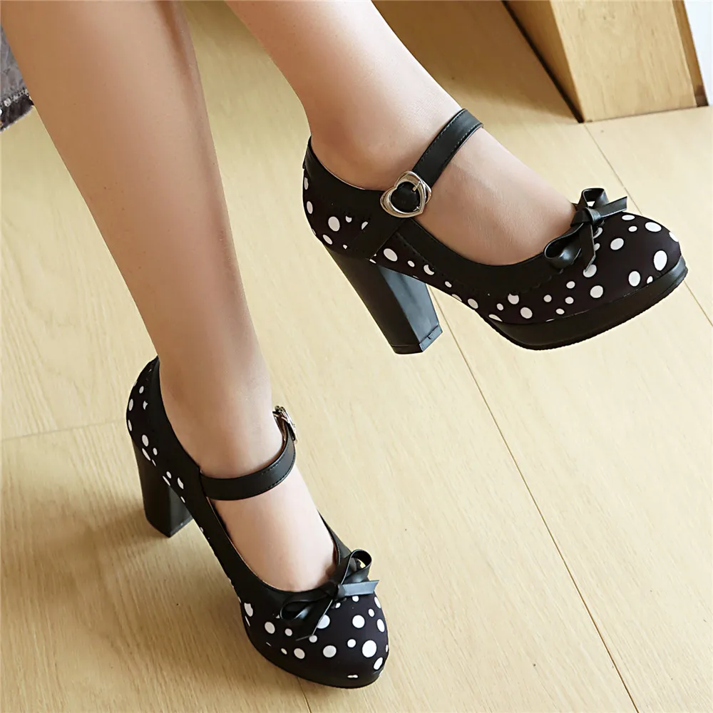 2025 New Polka dot Lolita Shoe - Women'S Shoes Navy Blue incelemesi ve fiyatı