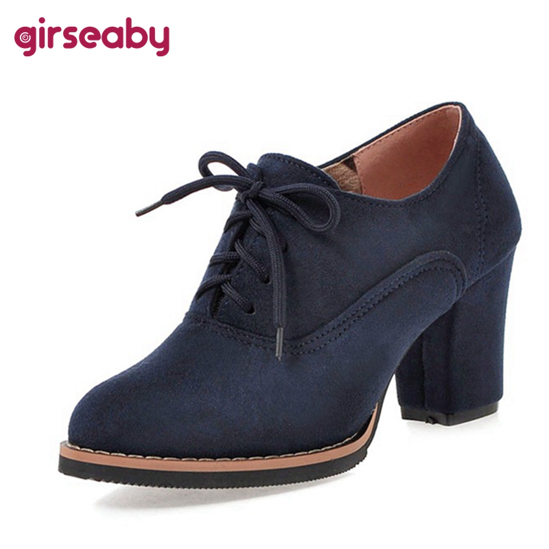 Girseaby 2021 Ladies Retro Pum - Women'S Shoes Navy Blue incelemesi ve fiyatı