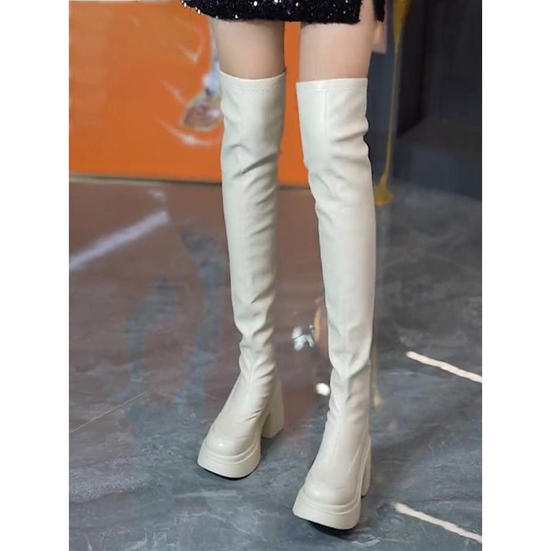 Round toe thick soled high-hee - Sock Boot Women incelemesi ve fiyatı