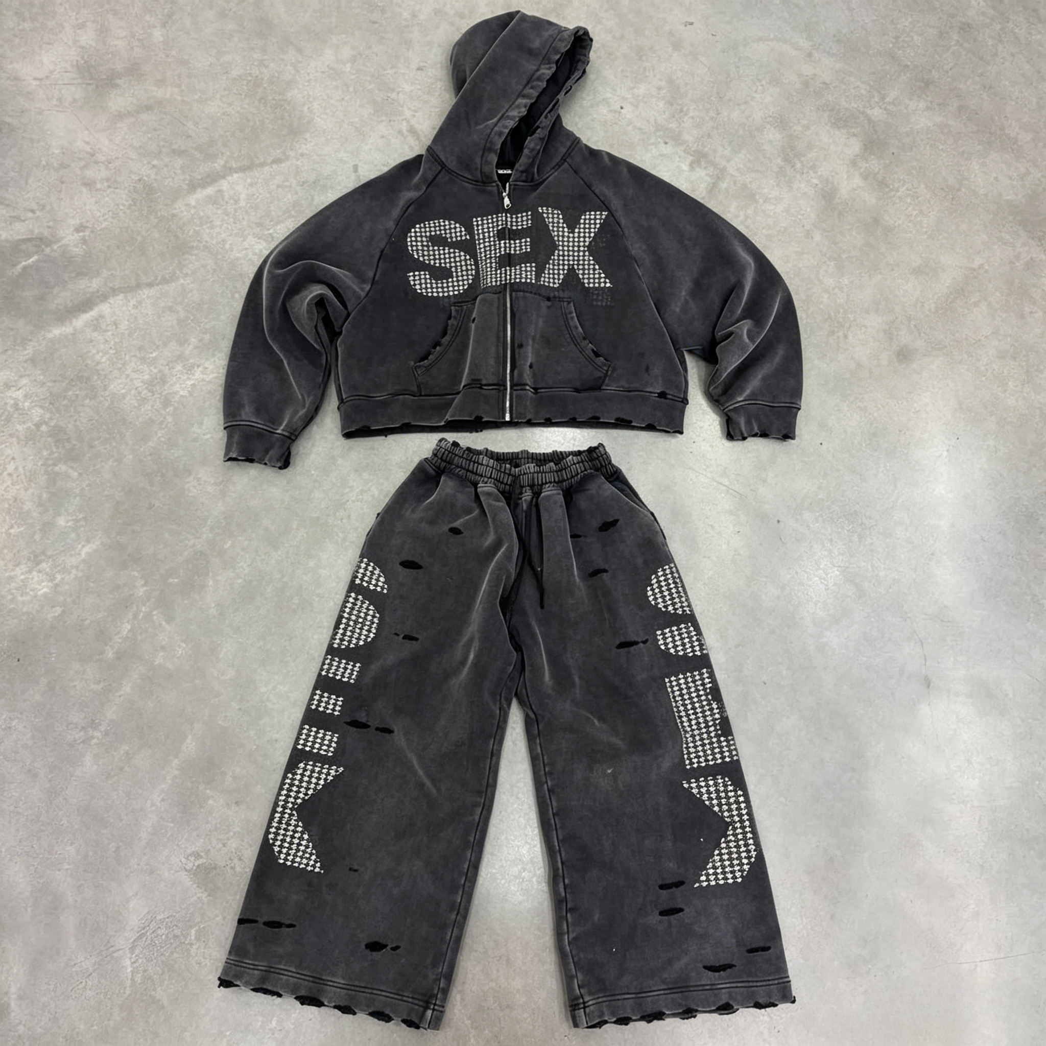 Y2K Sex Hoodie Set Oversized R - Women Shoes Zipper incelemesi ve fiyatı