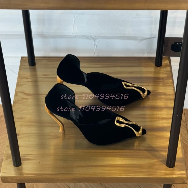 Metal Decor Black Suede Cover  - Women Shoes Model incelemesi ve fiyatı
