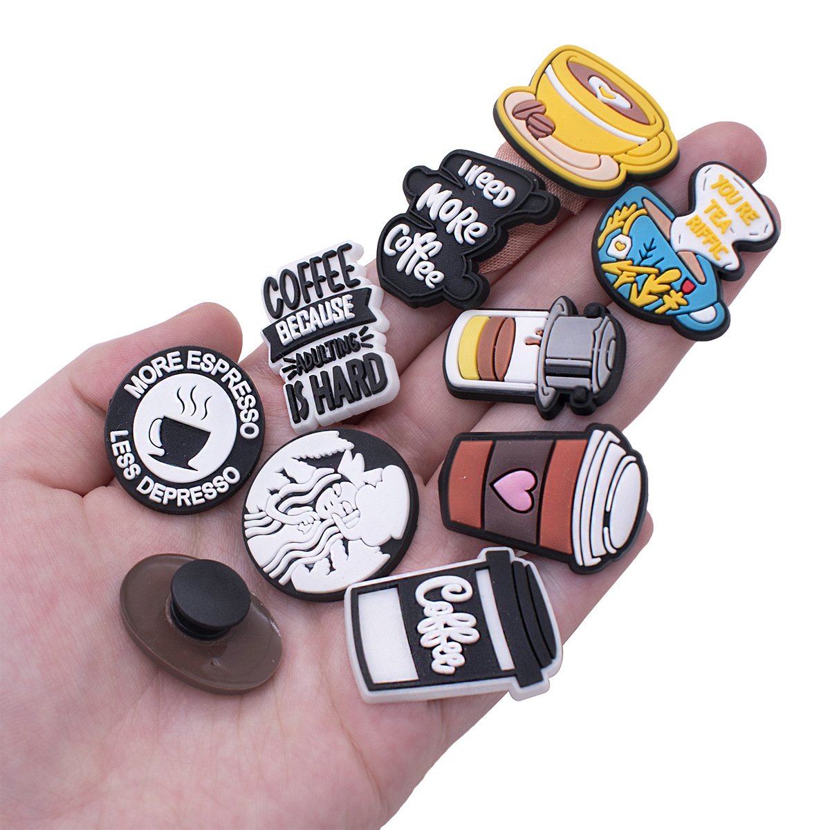 Coffee Cup Shoe Charms for Cro - Croc Style Clog incelemesi ve fiyatı