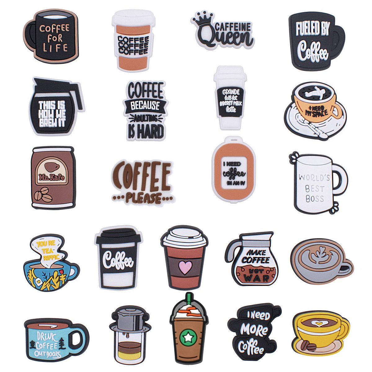 Coffee Cup Shoe Charms for Cro - Croc Style Clog incelemesi ve fiyatı