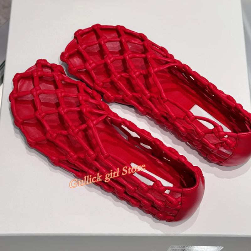 French Woven Mesh Hollow flat  - Women Shoes Model incelemesi ve fiyatı