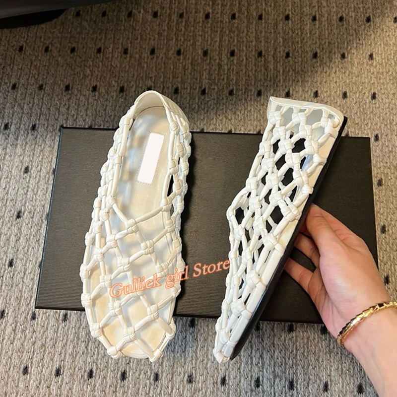 French Woven Mesh Hollow flat  - Women Shoes Model incelemesi ve fiyatı