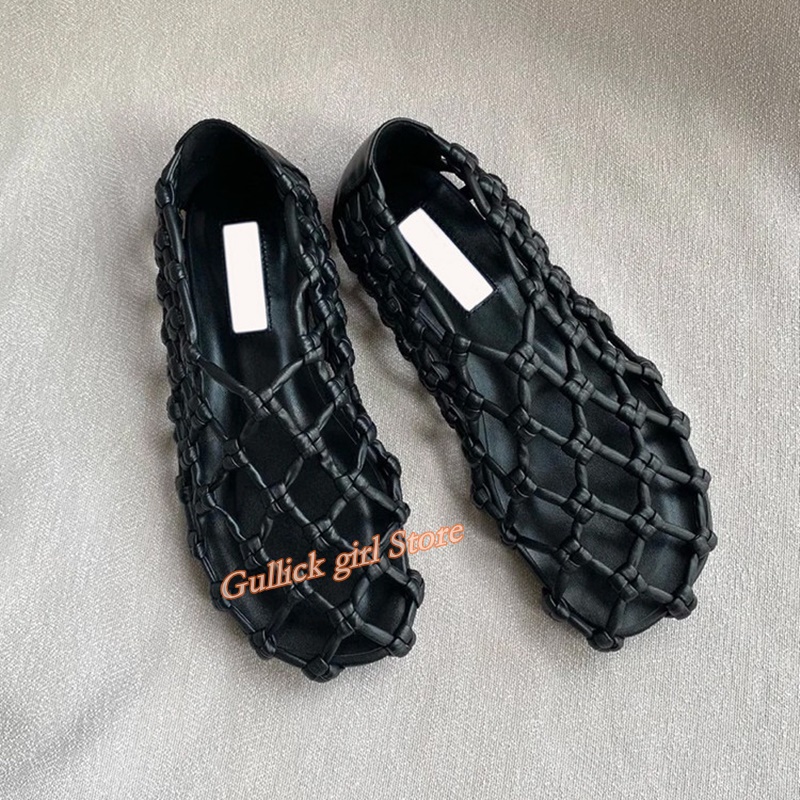 French Woven Mesh Hollow flat  - Women Shoes Model incelemesi ve fiyatı