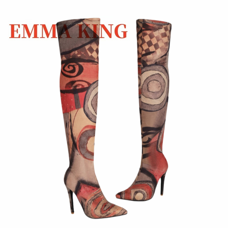 Women's Art Print Thigh High B - Sock Boot Women incelemesi ve fiyatı