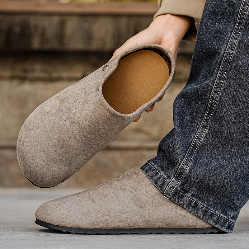 Men Suede Leather Slippers Mul - Women'S Shoes With Arch Support incelemesi ve fiyatı
