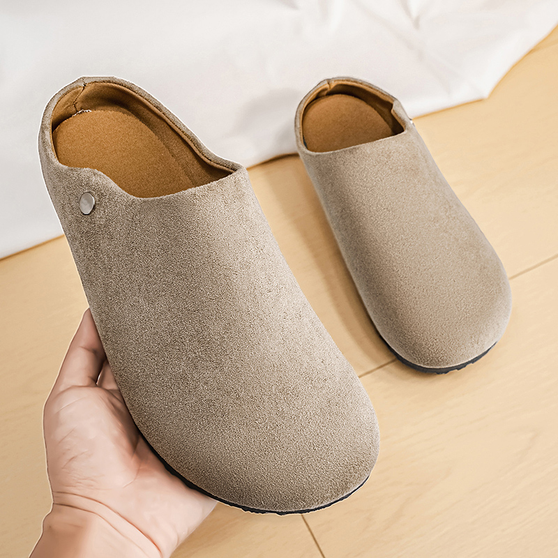 Men Suede Leather Slippers Mul - Women'S Shoes With Arch Support incelemesi ve fiyatı