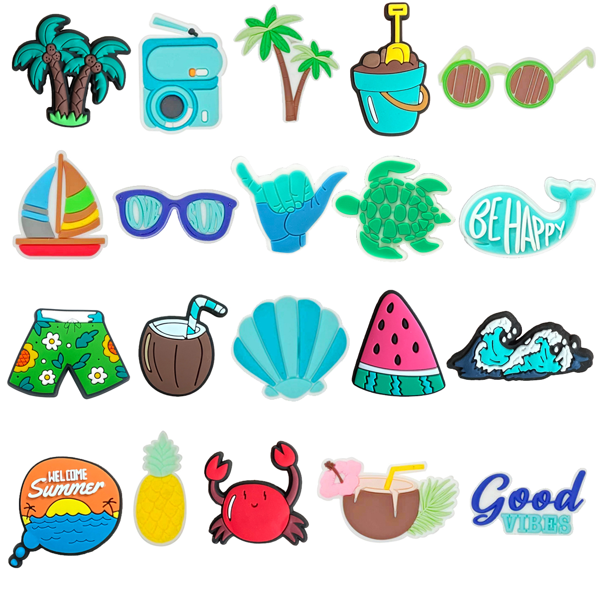 Summer Beach Coco Shoe Charms  - Croc Style Clog incelemesi ve fiyatı