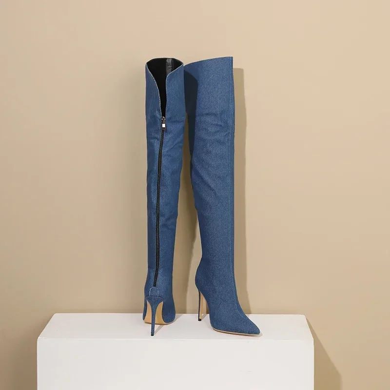 Sexy Women Thigh High Boots Bl - Women'S Shoes Navy Blue incelemesi ve fiyatı
