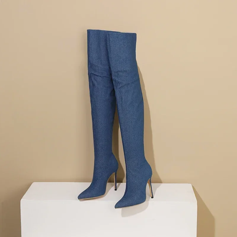 Sexy Women Thigh High Boots Bl - Women'S Shoes Navy Blue incelemesi ve fiyatı