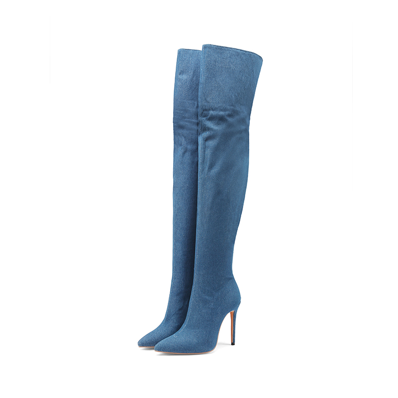 Sexy Women Thigh High Boots Bl - Women'S Shoes Navy Blue incelemesi ve fiyatı