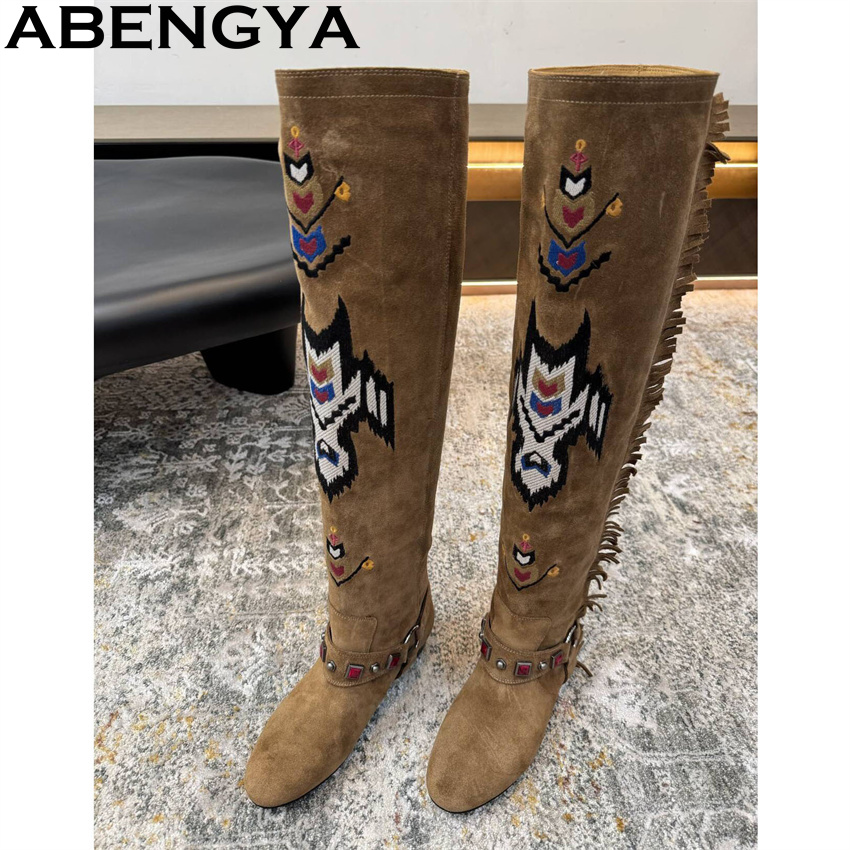 ABENGYA 2026 Winter New Knee H - Pointed Toe Flat incelemesi ve fiyatı