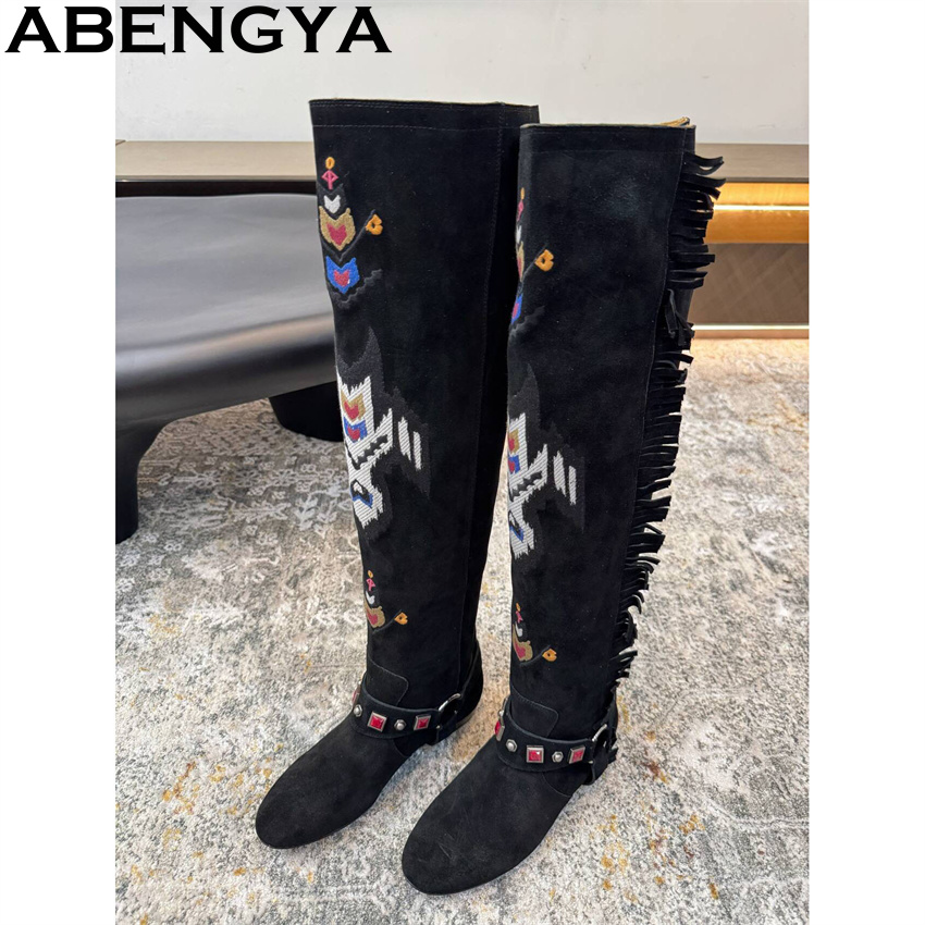 ABENGYA 2026 Winter New Knee H - Pointed Toe Flat incelemesi ve fiyatı