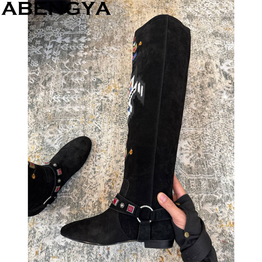 ABENGYA 2026 Winter New Knee H - Pointed Toe Flat incelemesi ve fiyatı