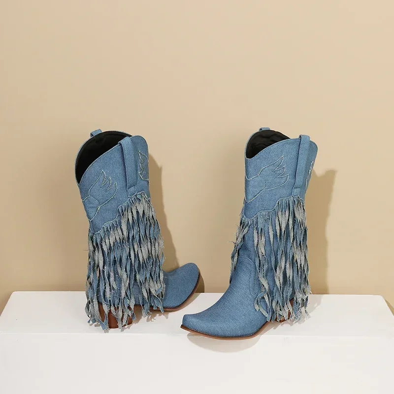 Winter Western Women Mid-calf  - Women'S Shoes Navy Blue incelemesi ve fiyatı