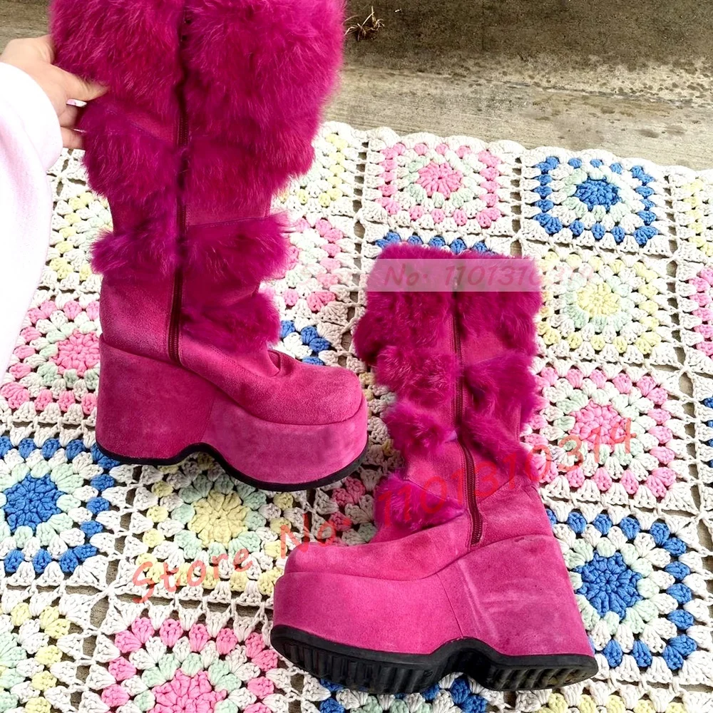 Hot Pink Thick-sole Furry Knee - Kids Shoes Women incelemesi ve fiyatı