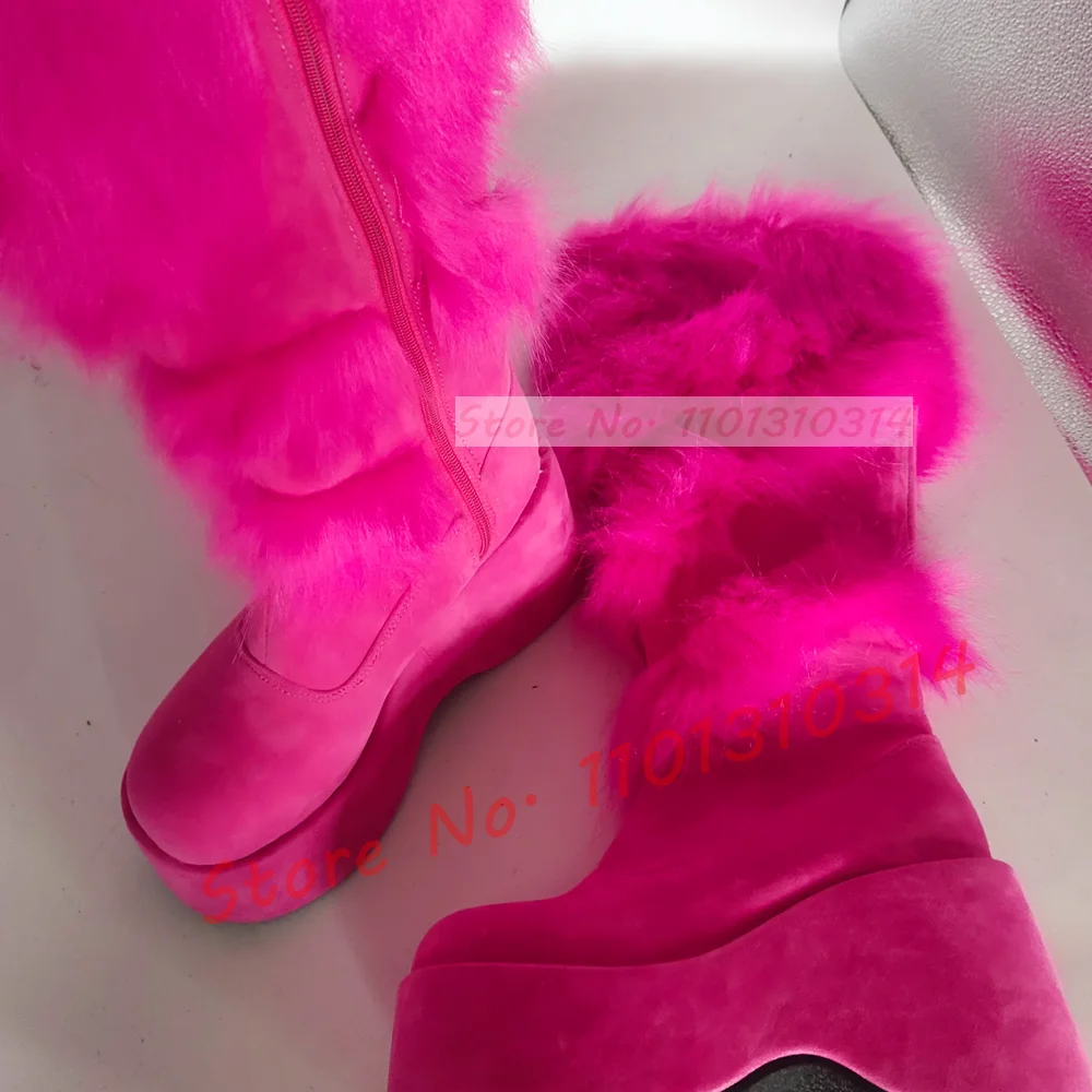 Hot Pink Thick-sole Furry Knee - Kids Shoes Women incelemesi ve fiyatı