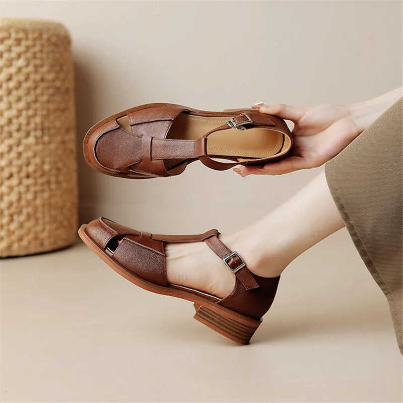 2023 Summer Sandals Cowhide Ro - Women Shoes Model incelemesi ve fiyatı