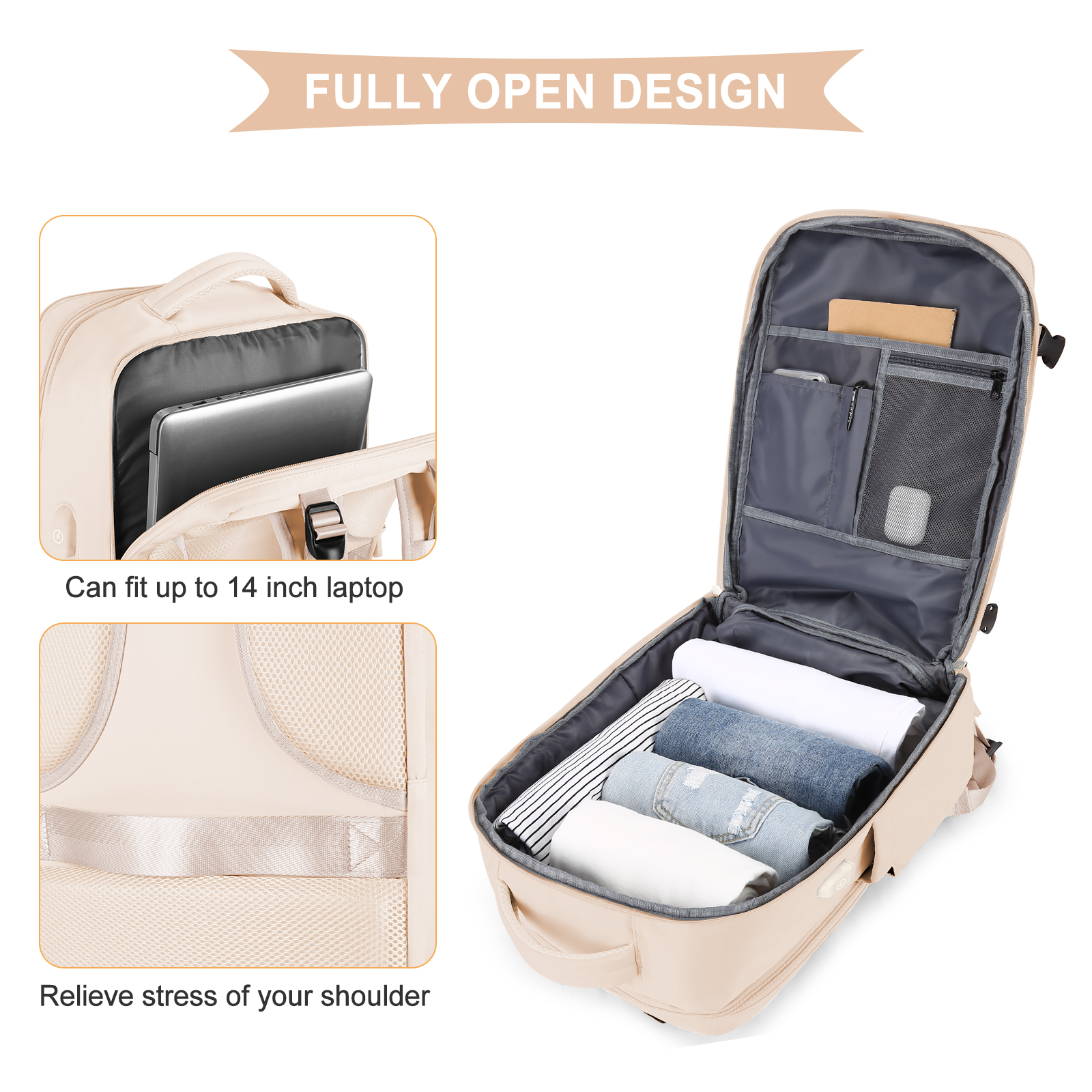 Large Travel Backpack for Men  - Women Shoes Zipper incelemesi ve fiyatı