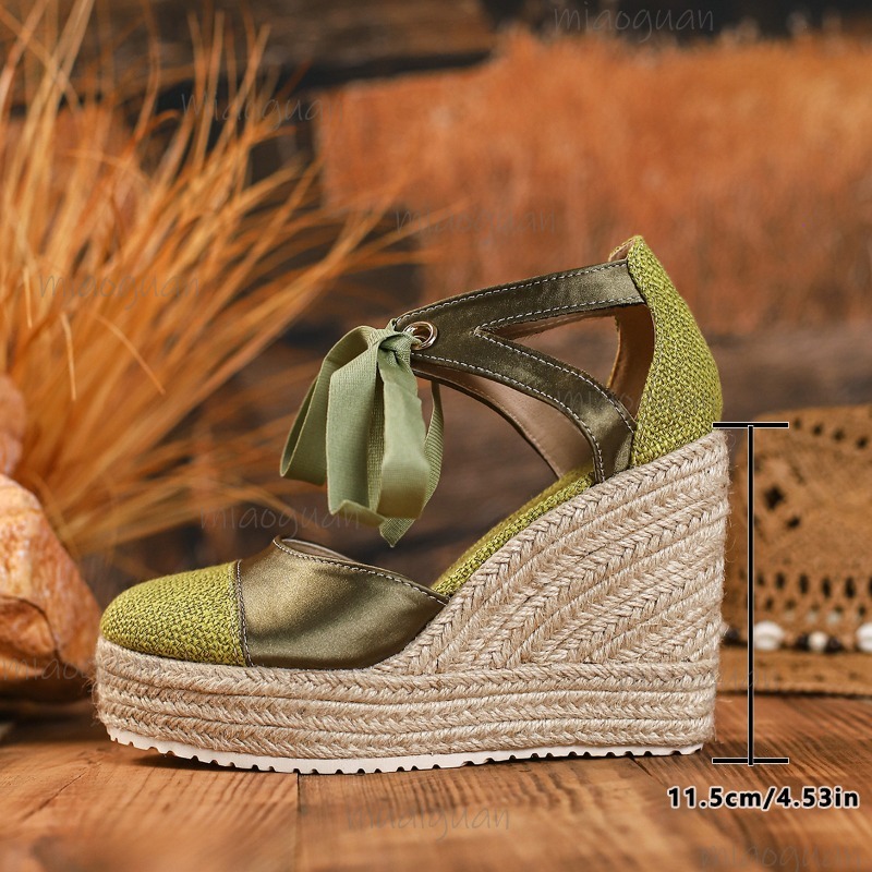 Round Toe Cover Heel Women's L - Espadrille Wedge Shoes incelemesi ve fiyatı