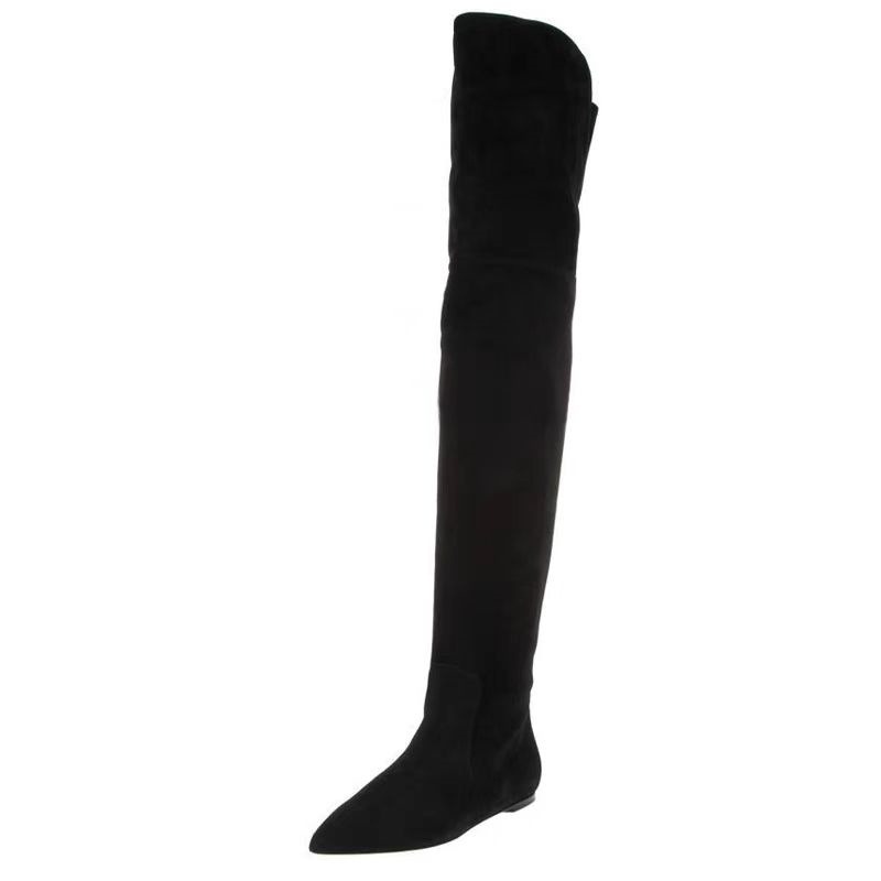 Black Suede Flat Over The Knee - Pointed Toe Flat incelemesi ve fiyatı