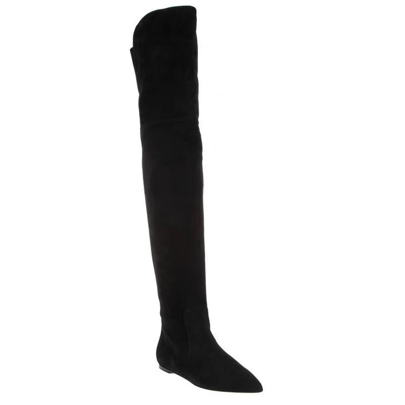 Black Suede Flat Over The Knee - Pointed Toe Flat incelemesi ve fiyatı