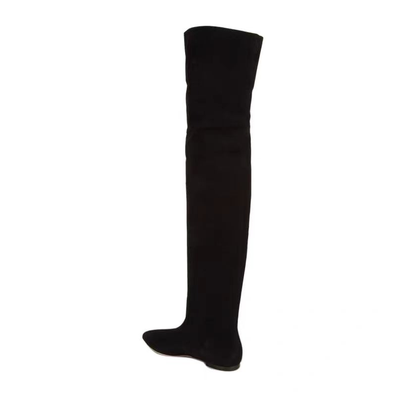 Black Suede Flat Over The Knee - Pointed Toe Flat incelemesi ve fiyatı
