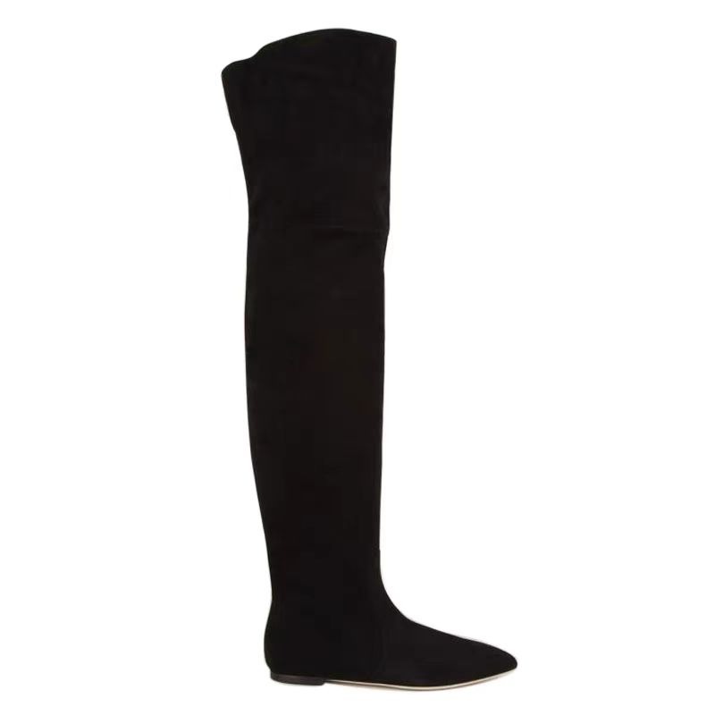 Black Suede Flat Over The Knee - Pointed Toe Flat incelemesi ve fiyatı