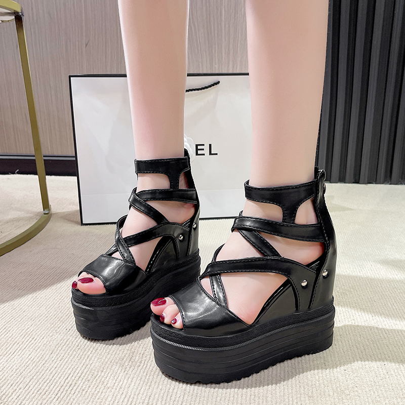 13cm Summer Women's Wedges Thi - Women Shoes Zipper incelemesi ve fiyatı