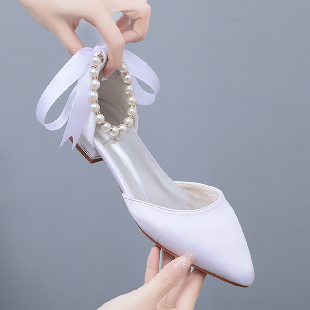 Wedding Shoes Bride Flat Heel  - Pointed Toe Flat incelemesi ve fiyatı